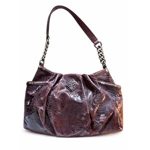 Simply Vera Vera Wang Burgundy Snakeskin Shoulder Bag Y2K